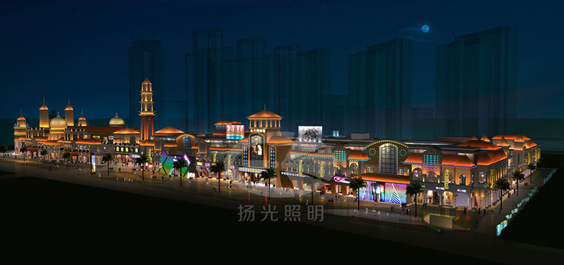 商業街景觀亮化設計鳥瞰圖